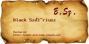 Black Szíriusz névjegykártya